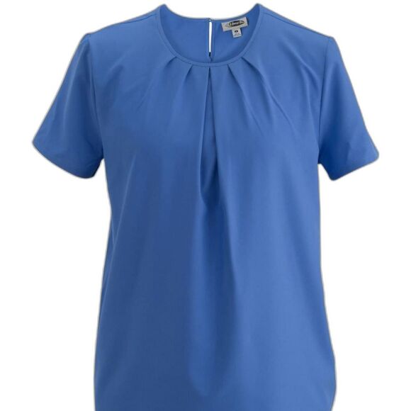 Blue Edwards Jewel Neck Blouse Medium - Picture 1 of 6